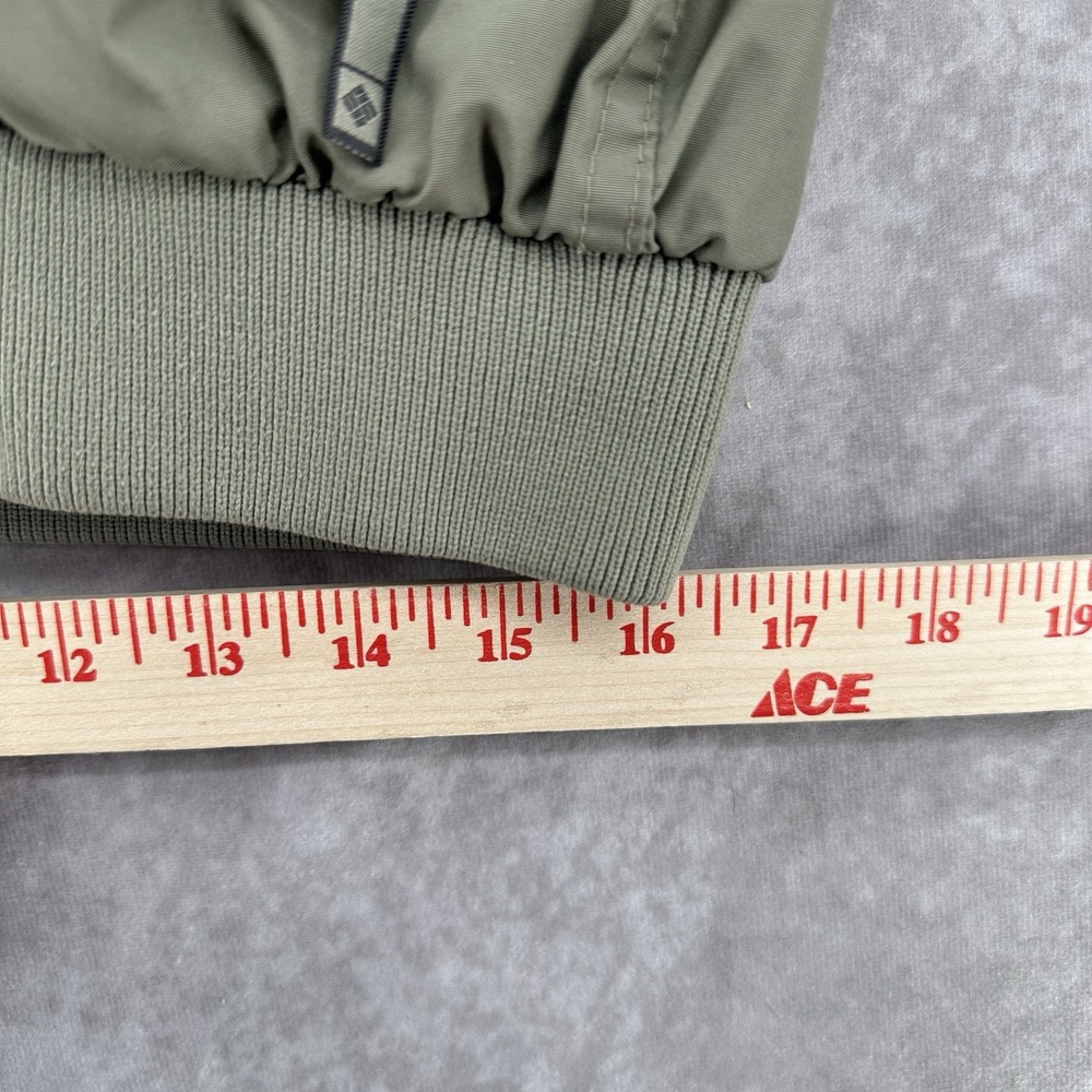 COLUMBIA OLIVE GREEN FLEECE LINED BOMBER JACKET, FULL ZIP, MEN'S M - Picture 6 of 10